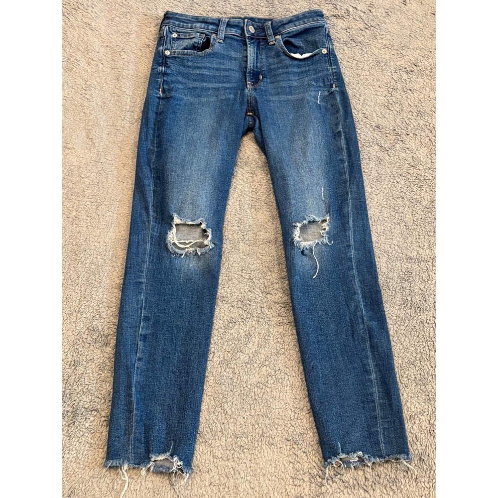 Gap Jeans Women’s 2/26 Blue Legging Skinny Stretch Distressed Denim